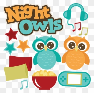 Night Owls Svg Files Sleepover Svg Files Popcorn Svg - Sleep Over Free Clip Art - Png Download