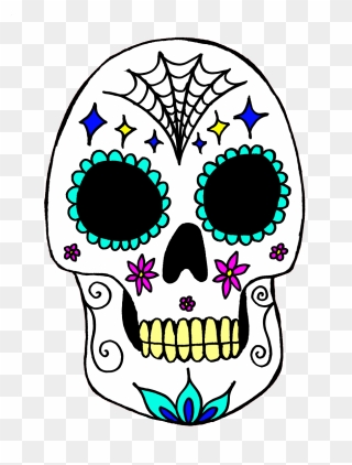 Calavera Skull Day Of The Dead Art Costume - Day Of The Dead Art Png Clipart