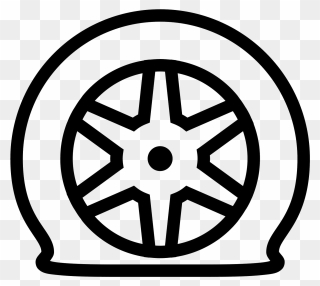 Transparent Tire Clipart Black And White - Flat Tire Coloring Pages - Png Download