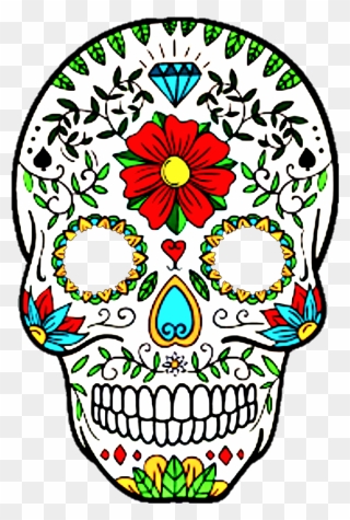 #diadelosmuertos #face #sticker - Skull Day Of The Dead Artwork Clipart