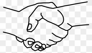Line Drawing Shake Hands Clipart
