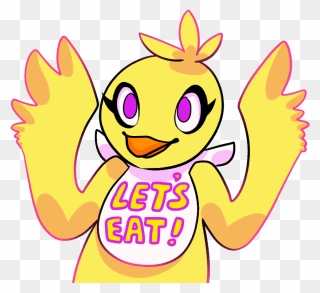 Lets Eat Five Nights At Freddy"s 2 Pink Yellow Text - Chica Cute Clipart