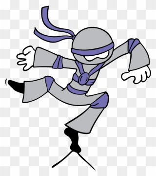 Balancing Ninja Cartoon Clipart