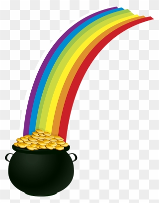 Pot Of Gold Rainbow Clipart - Rainbow Pot Of Gold Clipart - Png Download