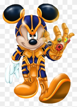 Abc Ex Cartoon Animated Cartoon Mascot Clip Art - Mickey Mouse Infinity Gauntlet - Png Download