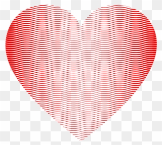 Heart Wavy Line Art Pattern - Heart Clipart