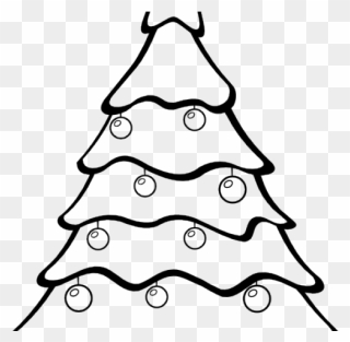 Easy Christmas Tree Coloring Pages Clipart