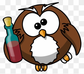 Drunk Owl Vector Drawing - Drunk Owl Clipart - Png Download