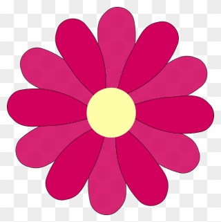 Flower Pink Clip Art At Clker - Daisy Blue Flower Clipart - Png Download