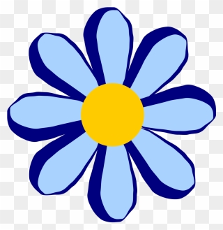Blue Flower Clip Art At Clker Com Vector Blue Flower - Cartoon Flower Png Transparent