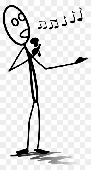 Singing Black And White - Stick Figure Singing Clipart
