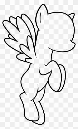 Drawing Ponies Pegasus - My Little Pony Body Outline Clipart