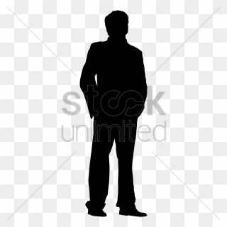 Businessman Standing Silhouette Vector Image - Standing Clipart