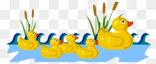 Pond Transparent Duck - Ducks In Pond Clipart - Png Download