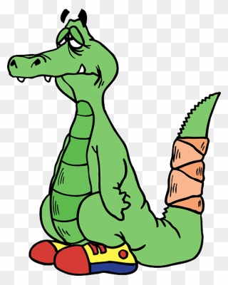 Cartoon, Shoes, Broken, Sad, Tail, Alligator, With - Sad Alligator Cartoon Clipart