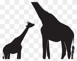 Giraffe And Baby Silhouette Clipart