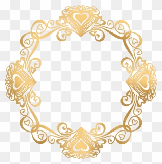 Gold Flower Frame Png File - Border For Wedding Invitation Png Clipart