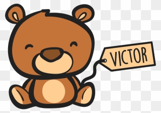 Teddy Bear Name Customisable Wall Sticker Clipart