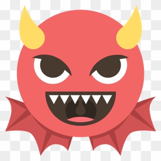 Angry Face With Horns Emoji Clipart - Demon Emoji Discord - Png Download