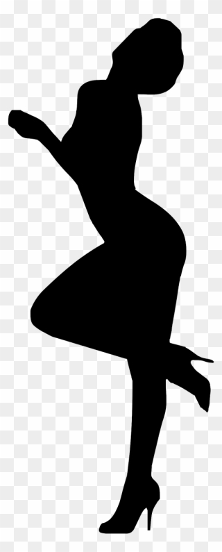 Silhouette Of A Curvy Woman Clipart