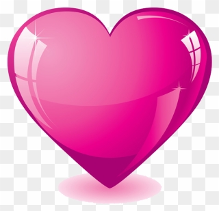 Hot Pink Heart Transparent Background Love - Hot Pink Heart Transparent Background Clipart