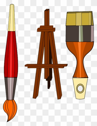 Arte, Brush, Paintbrush, Painting, Circle, Compasses - Lukisan Easel Painting Clipart