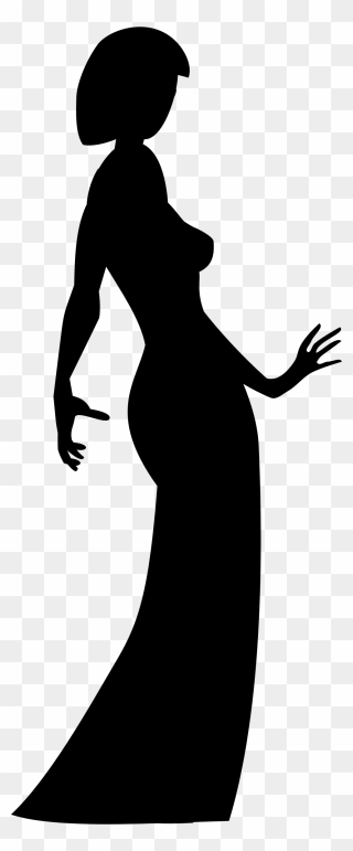 Woman Silhouette Dress Gown Clip Art - Black Siluet From A Woman - Png Download