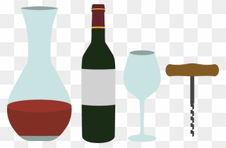 Wine Decanter And Corkscrew - Decanter Clipart