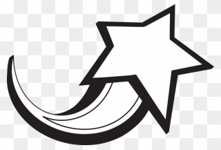 Shooting Stars Clip Art - Shooting Star Clipart Black And White - Png Download