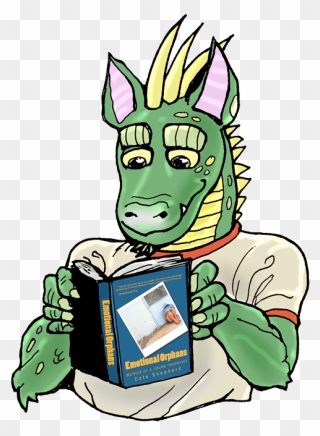 Art Of Raif And Max The Dragon Reading The Book Emotional - Dragon Reading Book Png Clipart