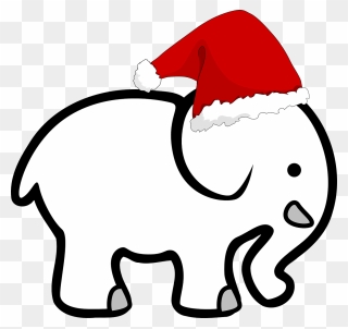 Filigree Clipart Elephant - White Elephant Christmas - Png Download