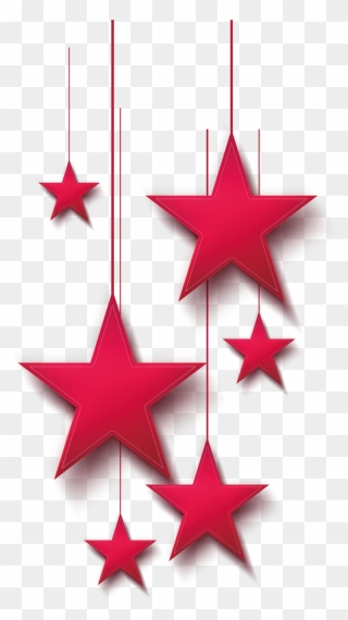 #ftestickers #clipart #stars #hanging #luminous #red - Red Christmas Star Png Transparent Png