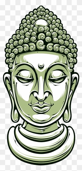 Gautama Buddha Creator In Buddhism Illustration - Buddha Face Illustration Clipart