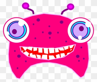 Monster, Face, Scary, Creature, Teeth - Pink Alien Clip Art - Png Download