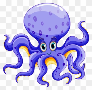 Octopus Clipart Sea Creature - Water Animals Clipart - Png Download