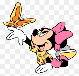 Minnie Mouse With Butterfly Clipart