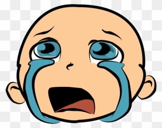 Crying Face Clip Art - Sad Baby Face Cartoon - Png Download