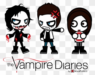 The Vampire Diaries By Mad Puppets By Madpuppetsofficial - Vampire Diaries Cartoon Drawing Clipart