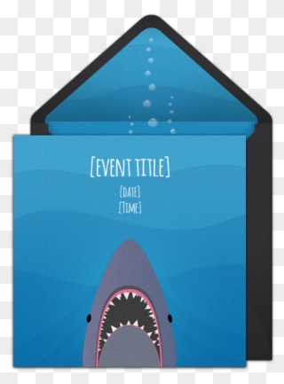 Shark Themed Birthday Party Invitations Clipart