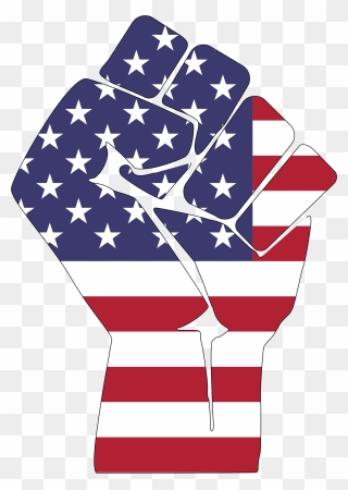 Tree,line,united States - American Flag Raised Fist Clipart