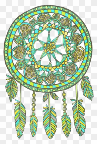Green Drawing Dream Catcher - Drawing Clipart