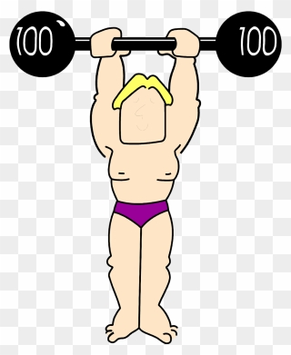Gym Clipart Lift Weight - Guy Lifting Weights Cartoon Transparent Background - Png Download