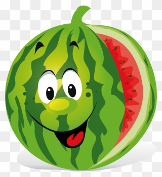 Watermelon Cartoon Clipart - Png Download