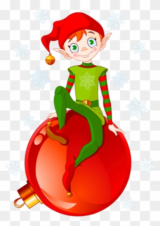 Grotto Elf - Christmas Elf Sitting Clipart - Png Download