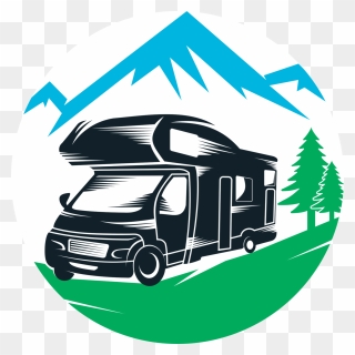 Caravan-camper - Com - Camping Van Forrest Vector Clipart