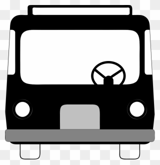 Transparent Coach Clipart Black And White - Bus Clipart Front - Png Download