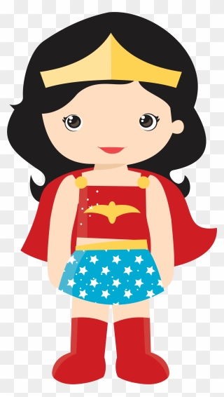Wonder Woman Clipart Vector Jpg Freeuse Wonder Woman - Cartoon Kid Wonder Woman - Png Download