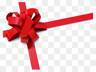 Christmas Ribbon Paper Gift Clip Art - Christmas Ribbon No Background - Png Download