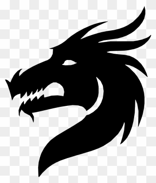 Vector Graphics Silhouette Dragon Clip Art Portable - Dragon Head Clipart Black And White - Png Download