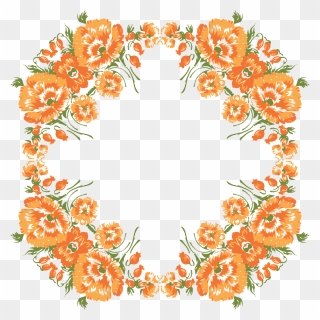 Fall Flower Wreath Clipart Clip Transparent Download - Orange Flower Wreath Transparent Background - Png Download